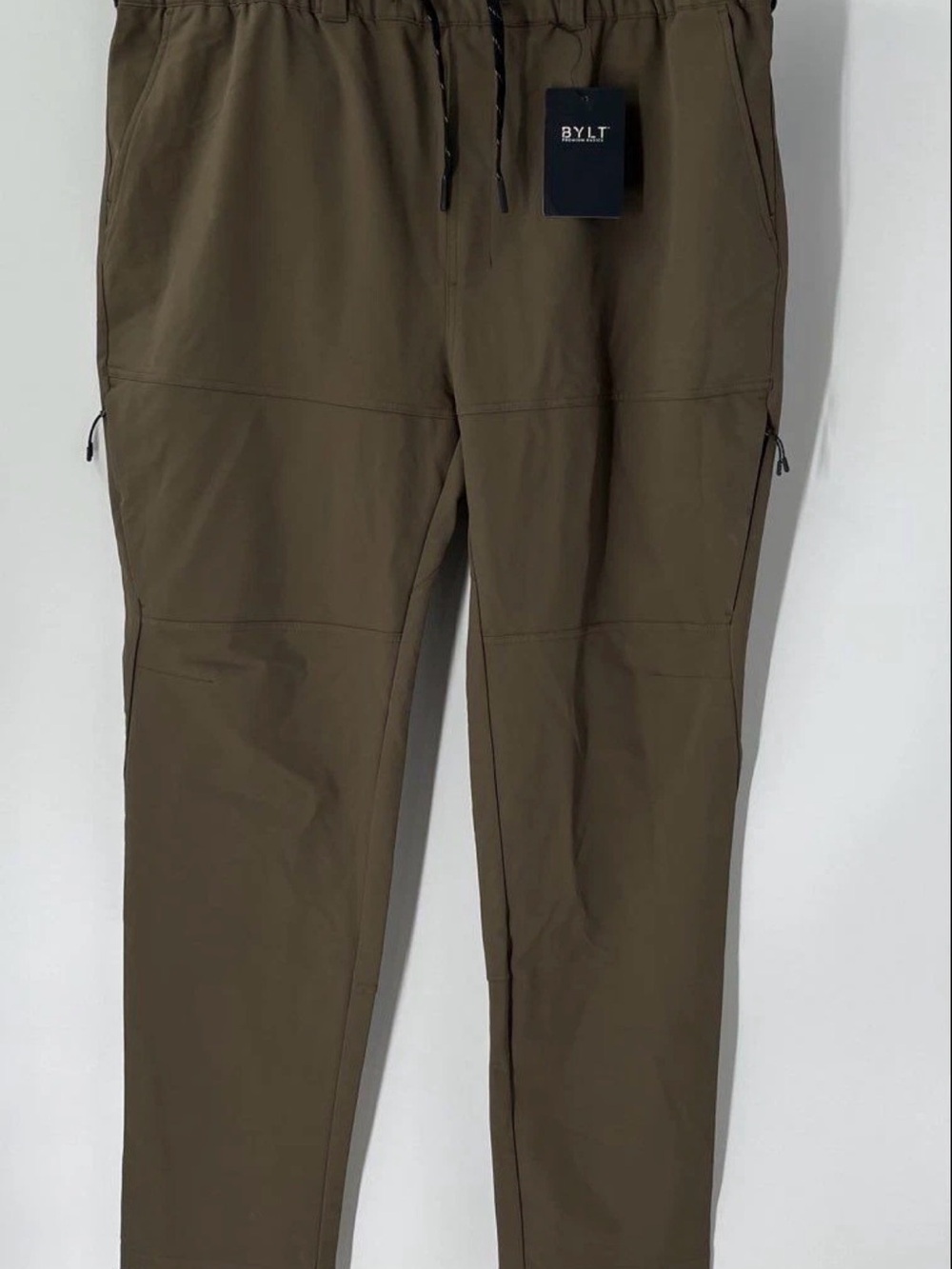 BYLT Men's Olive Jogger Pants 42x31 Drawstring Elastic Waist Stretch Pockets